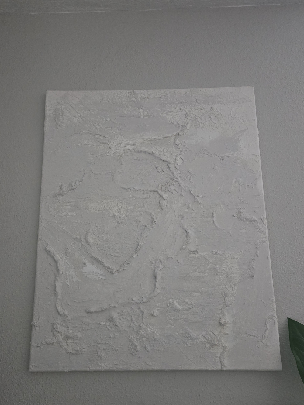 White Textured Abstract Canvas Wall Art